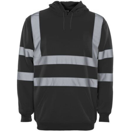 36471-7 Supertouch Hi Vis Black Hooded Sweatshirt