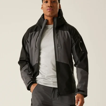 Regatta Professional TRA745 4-Tex stretch 3-layer softshell jacket, Slate Grey/Black