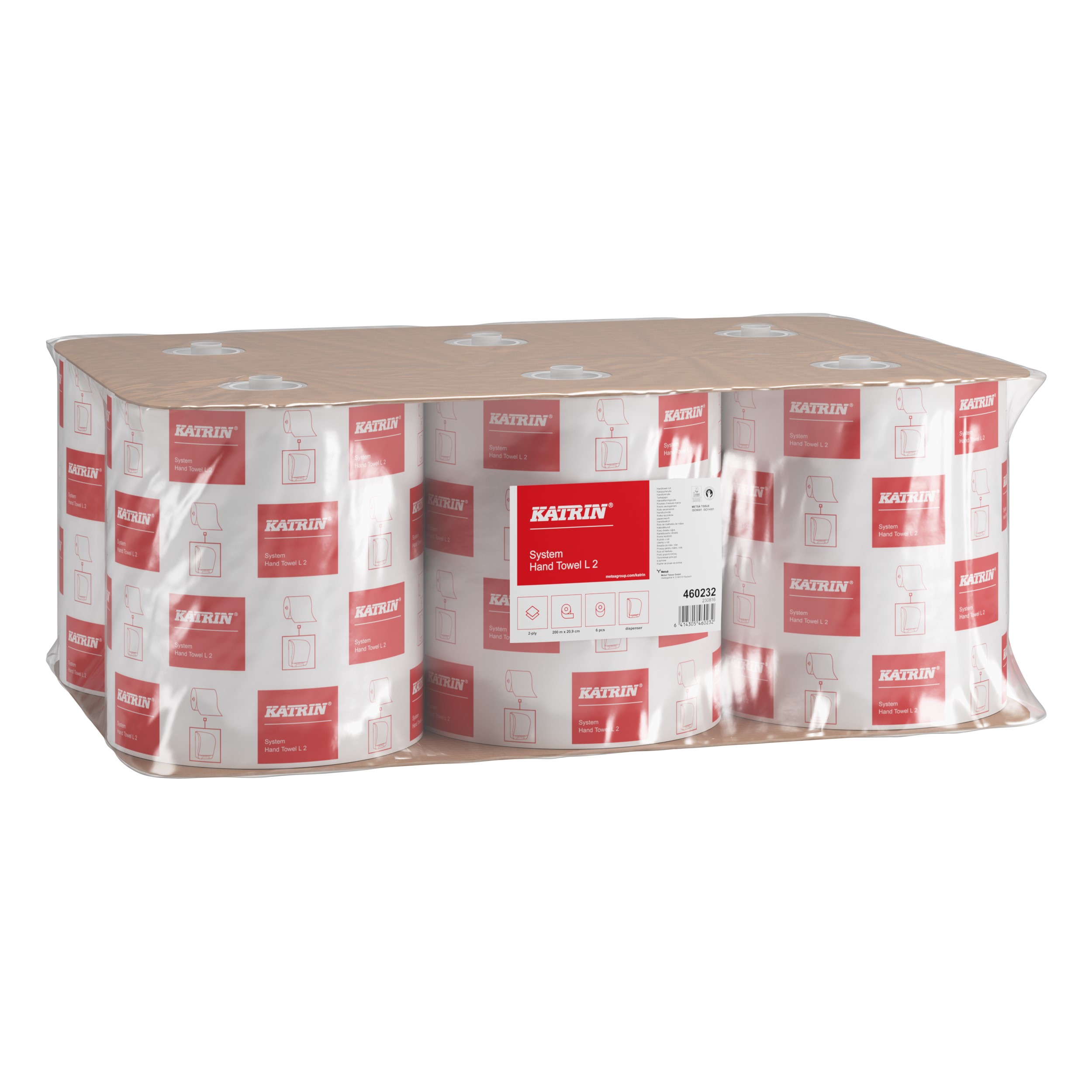 Katrin® 460232 Dispenser Paper Towel Roll System Large - 2 Ply 200m, Case of 6 - Image 2