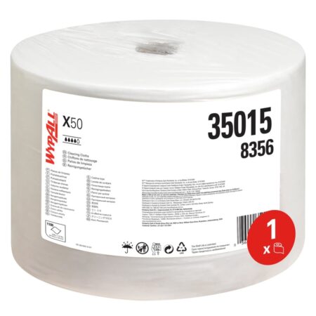 WypAll® 8356 X50 General Clean™– Reusable White Cloth Jumbo Roll – 1100 Sheets